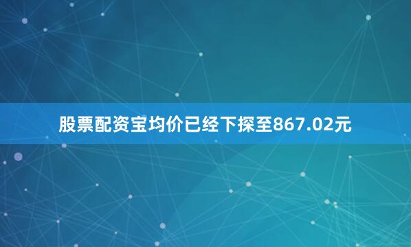 股票配资宝均价已经下探至867.02元